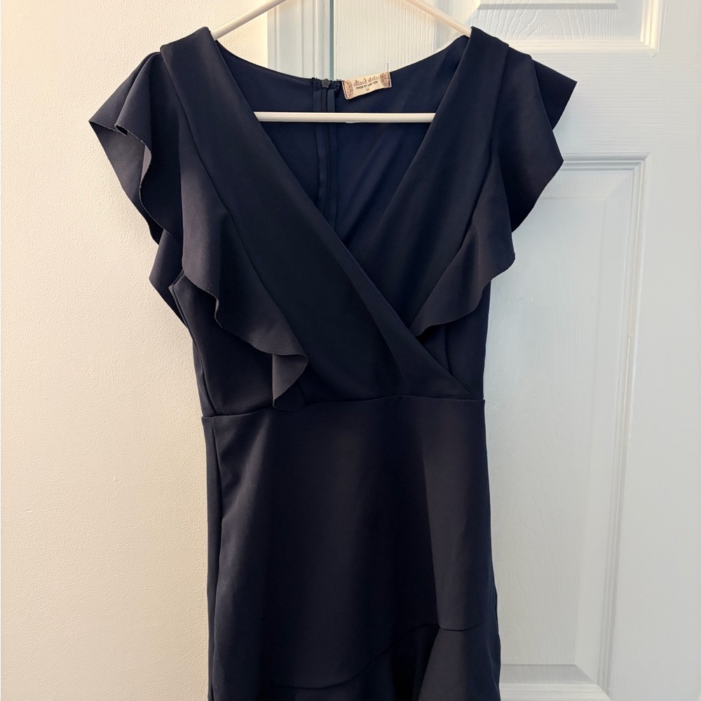 Altar'd State Black Ruffle Mini Dress